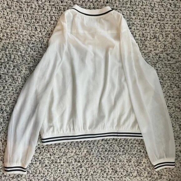Large White Lightweight Varsity Jacket - Picture 2 of 2